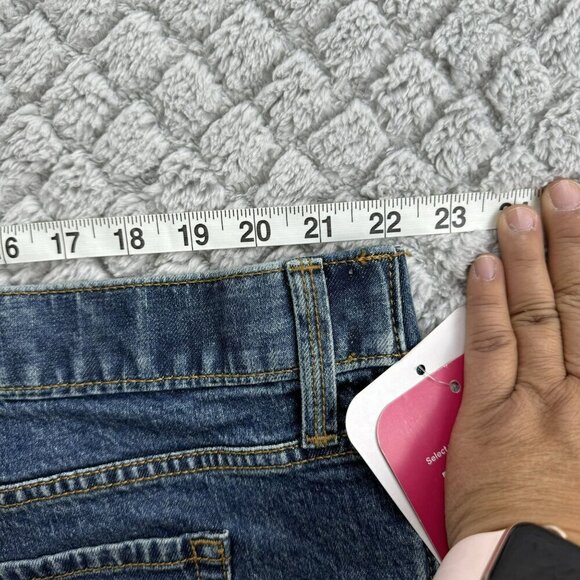 Isabel‎ Maternity Blue Denim Mid-Shorts With Expandable Side Panels Size 16 - Picture 7 of 7